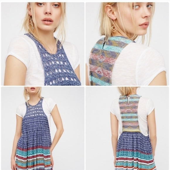 FREE PEOPLE RARE HEARTS SLEEVELESS TUNIC, SZ LARGE - Picture 7 of 14